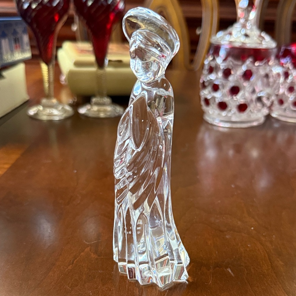 Gorham Germany Clear Crystal Art Figurine Blessed Mother 6.5”